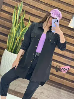 خرید اینترنتی مانتو جین ذغالی بغل زیپ کد 1443فروشگاه ونوس مد