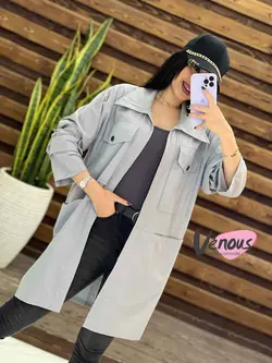 مانتو لنین آستین پاگون کد 1457 جذاب و پرطرفدار در ونوس مد