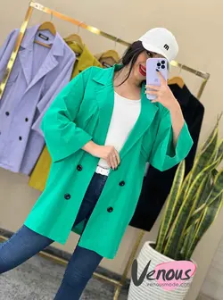 خرید اینترنتی مانتو چهار دکمه جیب نما کد 1465فروشگاه ونوس مد