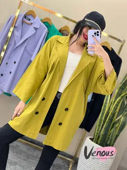 خرید اینترنتی مانتو چهار دکمه جیب نما کد 1465فروشگاه ونوس مد