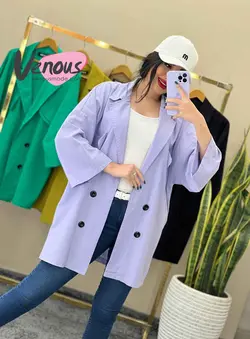 خرید اینترنتی مانتو چهار دکمه جیب نما کد 1465فروشگاه ونوس مد