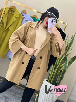 خرید اینترنتی مانتو چهار دکمه جیب نما کد 1465فروشگاه ونوس مد