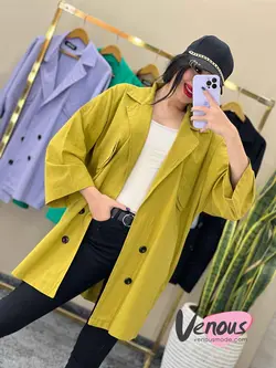 خرید اینترنتی مانتو چهار دکمه جیب نما کد 1465فروشگاه ونوس مد