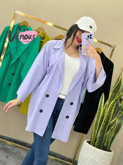 خرید اینترنتی مانتو چهار دکمه جیب نما کد 1465فروشگاه ونوس مد