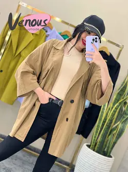 خرید اینترنتی مانتو چهار دکمه جیب نما کد 1465فروشگاه ونوس مد