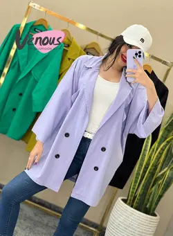 خرید اینترنتی مانتو چهار دکمه جیب نما کد 1465فروشگاه ونوس مد