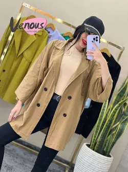 خرید اینترنتی مانتو چهار دکمه جیب نما کد 1465فروشگاه ونوس مد