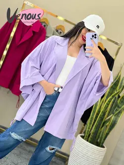 خرید اینترنتی مانتو لنین دو ژیله دار کد 1469 فروشگاه ونوس