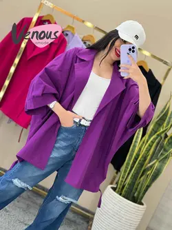 خرید اینترنتی مانتو لنین دو ژیله دار کد 1469 فروشگاه ونوس