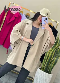 خرید اینترنتی مانتو لنین دو ژیله دار کد 1469 فروشگاه ونوس