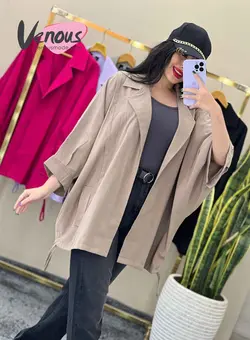 خرید اینترنتی مانتو لنین دو ژیله دار کد 1469 فروشگاه ونوس