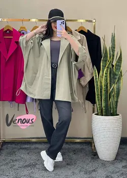 خرید اینترنتی مانتو لنین دو ژیله دار کد 1469 فروشگاه ونوس