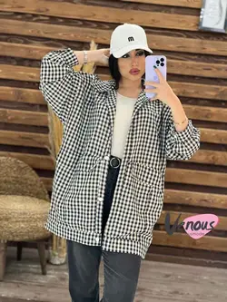 خرید اینترنتی و حضوری مانتو چهارخونه جیب پاکتی کد 1468 ونوس