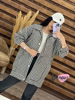 خرید اینترنتی و حضوری مانتو چهارخونه جیب پاکتی کد 1468 ونوس