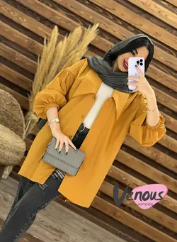 خرید اینترنتی مانتو یقه خرگوشی پشت پیله دار کد 1476 ونوس مد