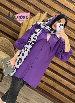 خرید اینترنتی مانتو یقه خرگوشی پشت پیله دار کد 1476 ونوس مد