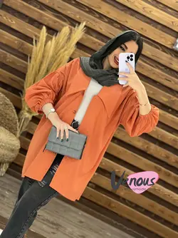 خرید اینترنتی مانتو یقه خرگوشی پشت پیله دار کد 1476 ونوس مد