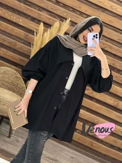 خرید اینترنتی مانتو یقه خرگوشی پشت پیله دار کد 1476 ونوس مد