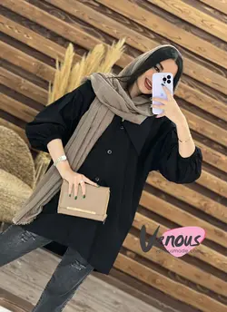 خرید اینترنتی مانتو یقه خرگوشی پشت پیله دار کد 1476 ونوس مد