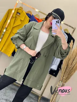 خرید اینترنتی مانتو کتی لنین جیب کج کد 1502 فروشگاه ونوس مد