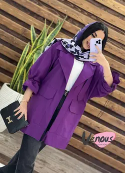 خرید اینترنتی مانتو آستین گت یقه پاگن کد 1508 فروشگاه ونوس