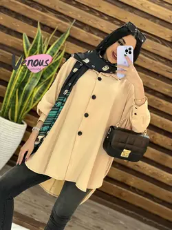 خرید اینترنتی مانتو پانچ ابروبادی کد 1516 فروشگاه ونوس مد