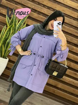 خرید اینترنتی مانتو داکرون کمرگت کد 1521در فروشگاه ونوس مد