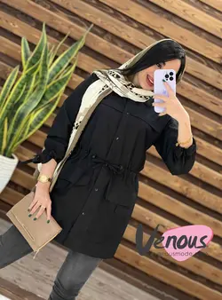 خرید اینترنتی مانتو داکرون کمرگت کد 1521در فروشگاه ونوس مد