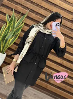 خرید اینترنتی مانتو داکرون کمرگت کد 1521در فروشگاه ونوس مد