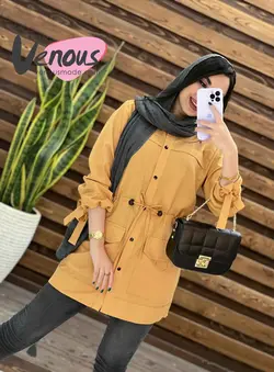 خرید اینترنتی مانتو داکرون کمرگت کد 1521در فروشگاه ونوس مد