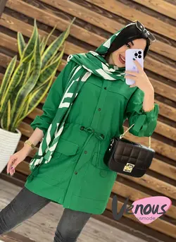 خرید اینترنتی مانتو داکرون کمرگت کد 1521در فروشگاه ونوس مد