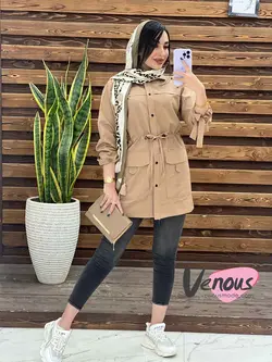 خرید اینترنتی مانتو داکرون کمرگت کد 1521در فروشگاه ونوس مد