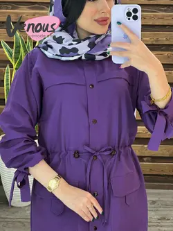 خرید اینترنتی مانتو داکرون کمرگت کد 1521در فروشگاه ونوس مد