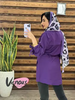 خرید اینترنتی مانتو داکرون کمرگت کد 1521در فروشگاه ونوس مد