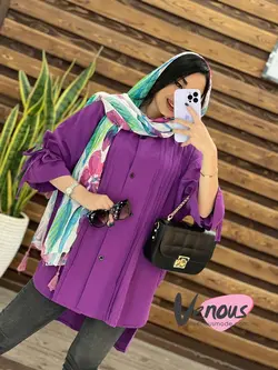 خرید اینترنتی مانتو جلو دکمه پیله دار کد 1526فروشگاه ونوس مد