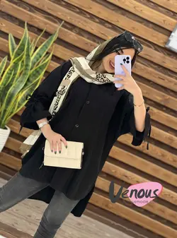 خرید اینترنتی مانتو جلو دکمه پیله دار کد 1526فروشگاه ونوس مد