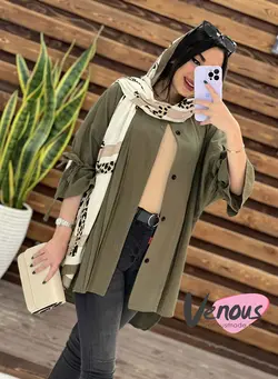 خرید اینترنتی مانتو جلو دکمه پیله دار کد 1526فروشگاه ونوس مد