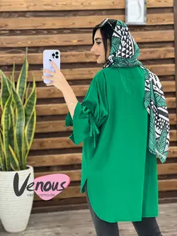 خرید اینترنتی مانتو جلو دکمه پیله دار کد 1526فروشگاه ونوس مد