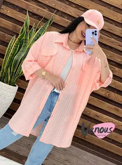 مانتو راه راه پانچ دو جیب کد 1532شیک و جذاب درمجموعه ونوس مد