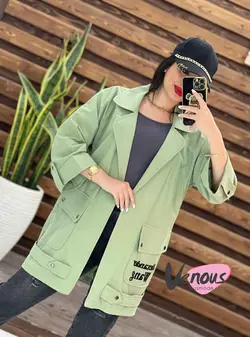 خرید اینترنتی مانتو جیب نوشته پاگون دار کد 1615 فروشگاه ونوس