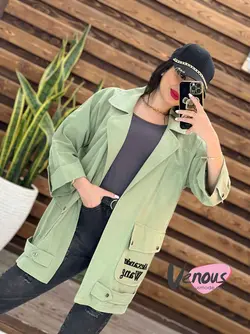 خرید اینترنتی مانتو جیب نوشته پاگون دار کد 1615 فروشگاه ونوس