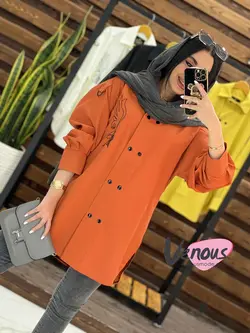 مانتو الیزه طرح دار کد 1617 شیک و خاص با فروشگاه ونوس مد