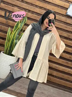 خرید اینترنتی مانتو عروسکی سوزن دوزی کد 1640 در فروشگاه ونوس