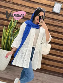 خرید اینترنتی مانتو عروسکی سوزن دوزی کد 1640 در فروشگاه ونوس