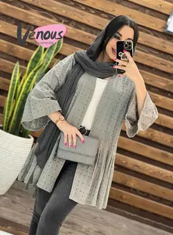 خرید اینترنتی مانتو عروسکی سوزن دوزی کد 1640 در فروشگاه ونوس