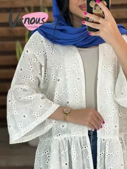 خرید اینترنتی مانتو عروسکی سوزن دوزی کد 1640 در فروشگاه ونوس