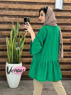 خرید اینترنتی مانتو عروسکی سوزن دوزی کد 1640 در فروشگاه ونوس