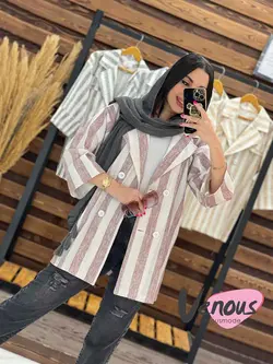 خرید اینترنتی مانتو لنین راه راه چهار دکمه کد 1648در ونوس مد