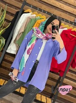 خرید اینترنتی مانتو بابوس پایین هلالی کد 1652فروشگاه ونوس مد