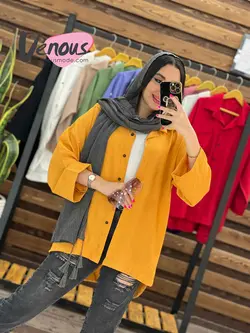 خرید اینترنتی مانتو بابوس پایین هلالی کد 1652فروشگاه ونوس مد